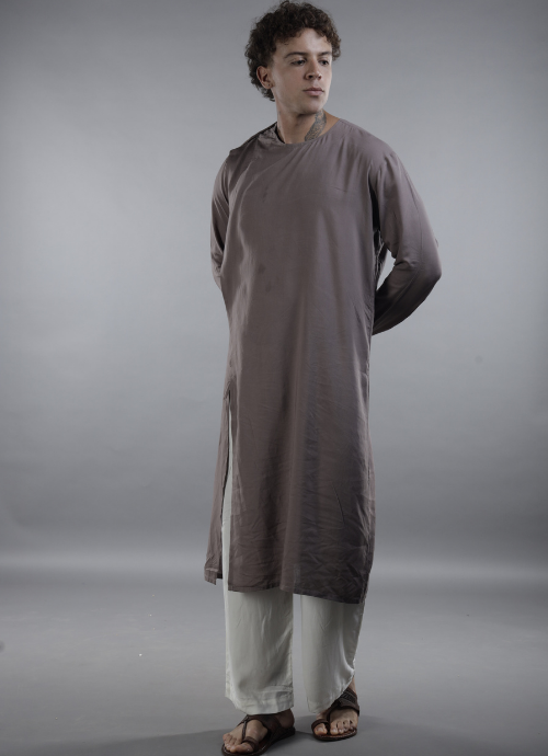 Taupe Minimalist Long Kurta