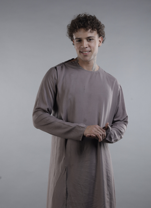 Taupe Minimalist Long Kurta