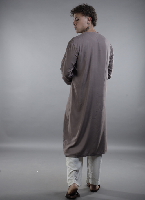 Taupe Minimalist Long Kurta