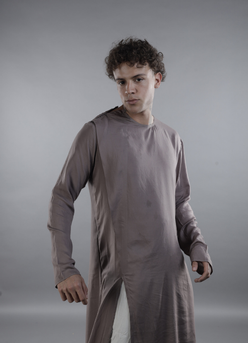 Taupe Minimalist Long Kurta