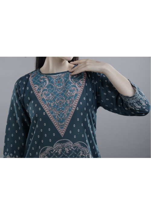 Ethereal Turqiouse Printed Kurta