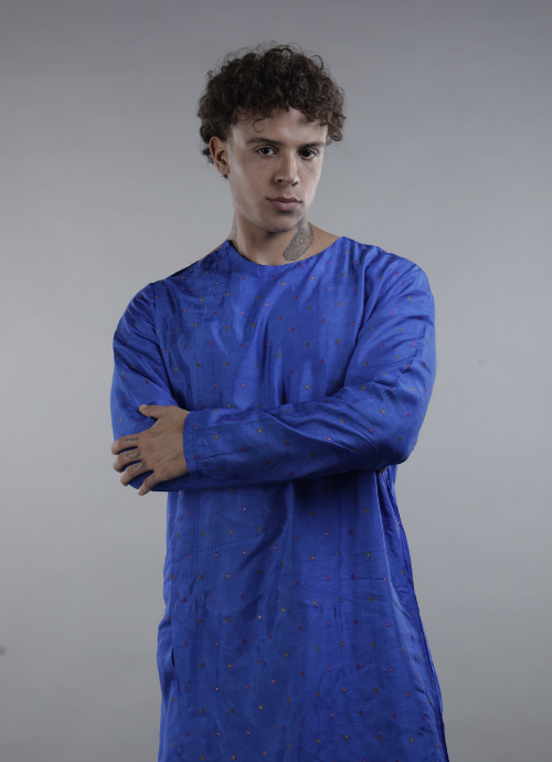 Electric Blue Men's Kurta