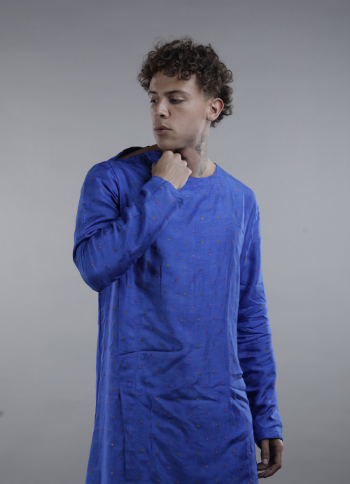 Electric Blue Men's Kurta