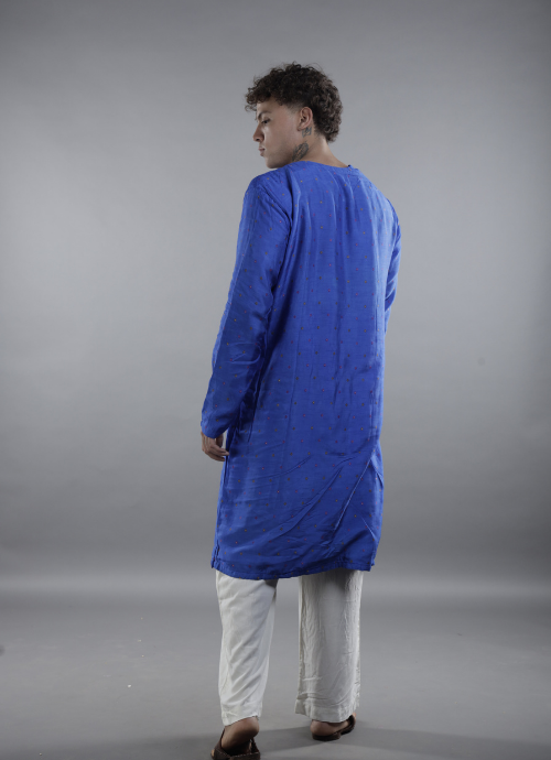 Electric Blue Men's Kurta