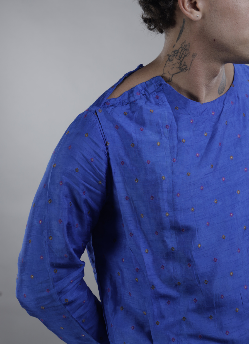 Electric Blue Men's Kurta