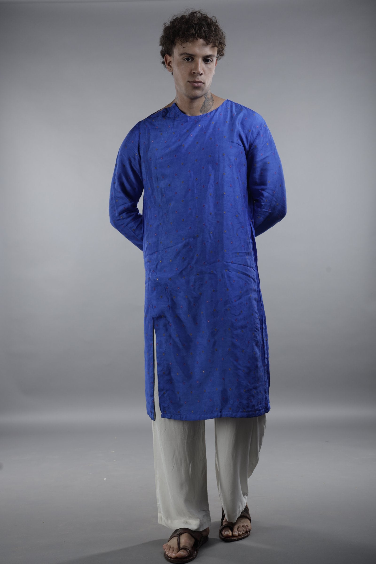 Electric Blue Men's Kurta